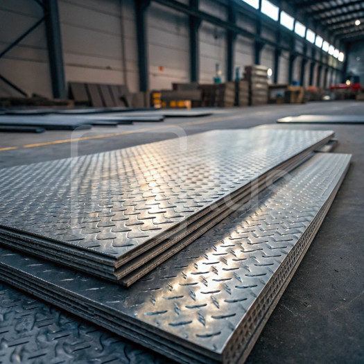 Лист алюминиевый рифленый дуэт 1,5х500 мм АМг6 ТУ 1-801-20-2008