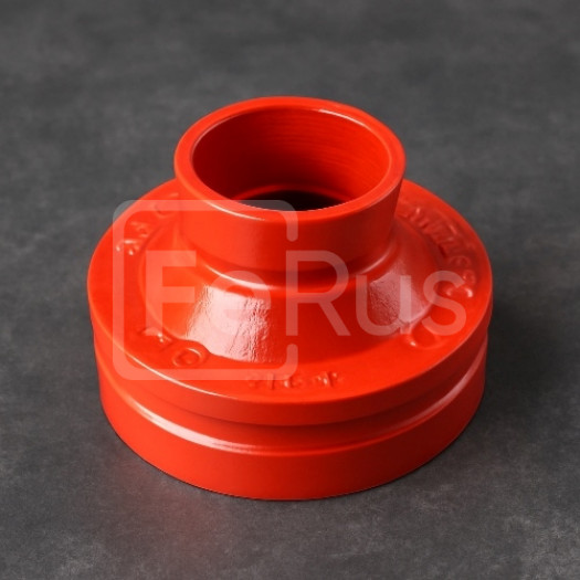 Переход концентрический под муфту грувлок ковкий чугун ДУ 100x65 (ДН 108x76) 4x21/2